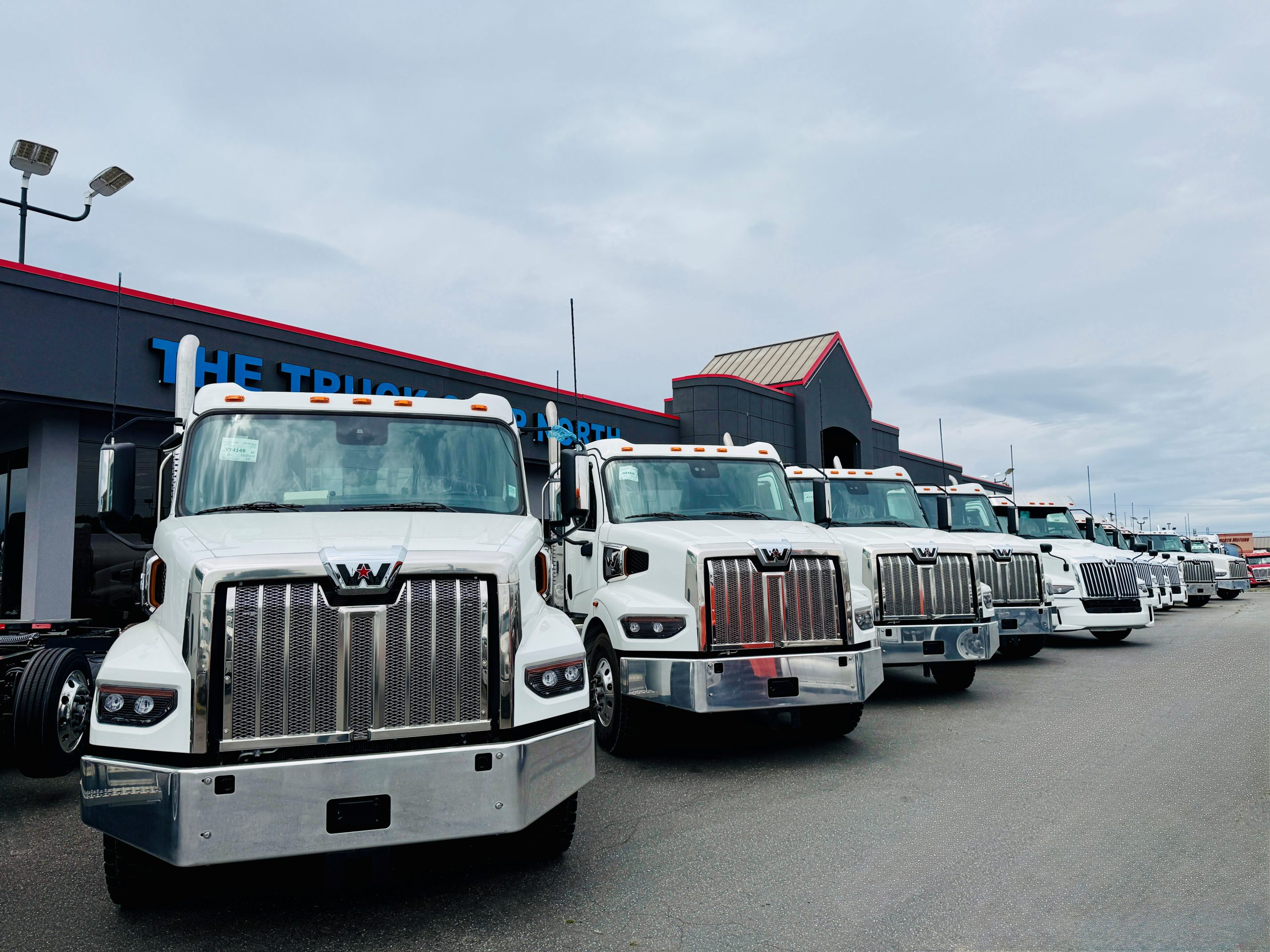 line of trucks